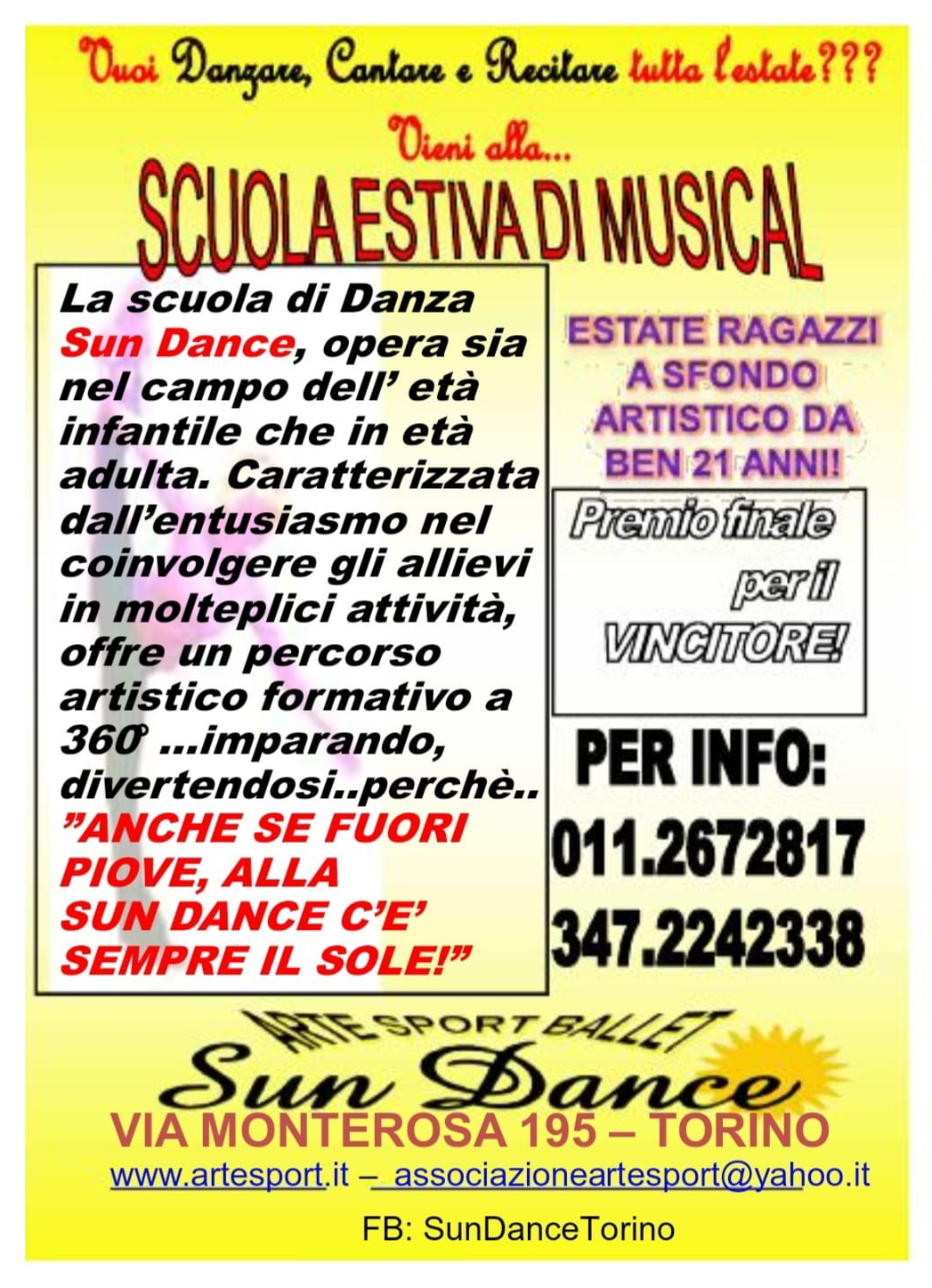 Scuola Estiva di Musical 2024 - SEM - Arte Sport Ballet -  Scuola Sun Dance